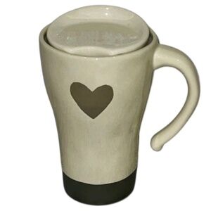 Demdaco Heart Coffee Tea Covered Mug 2 Piece Ceramic
